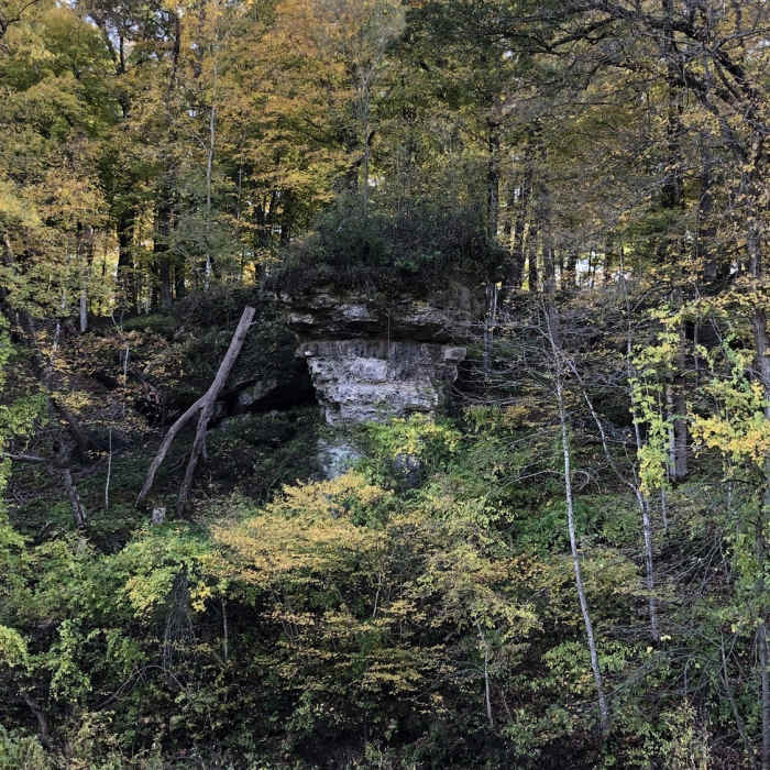 Balance Rock - not on trail but in the park. Near Backbone Lake Loop