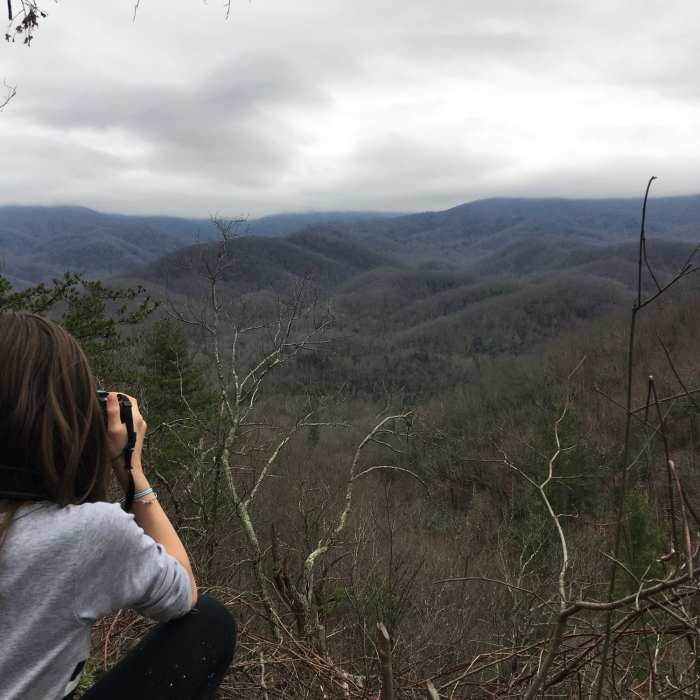 View over the Smokies. Near Laurel Falls to Cove Mountain Fire Tower