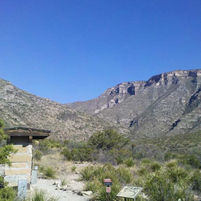McKittrick Canyon Trailhead. Near McKittrick Canyon Nature Trail