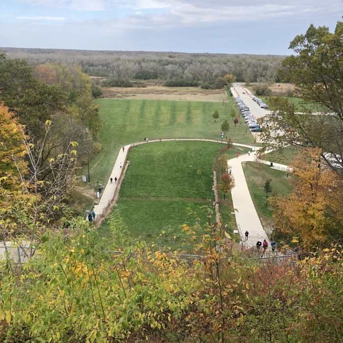 View is the stairs. Near Sag Valley Main Trail