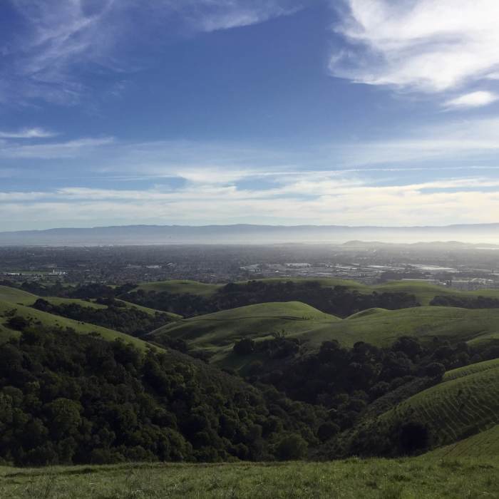 View from the top of the hills, looking west. Near Meyers Ranch Trail