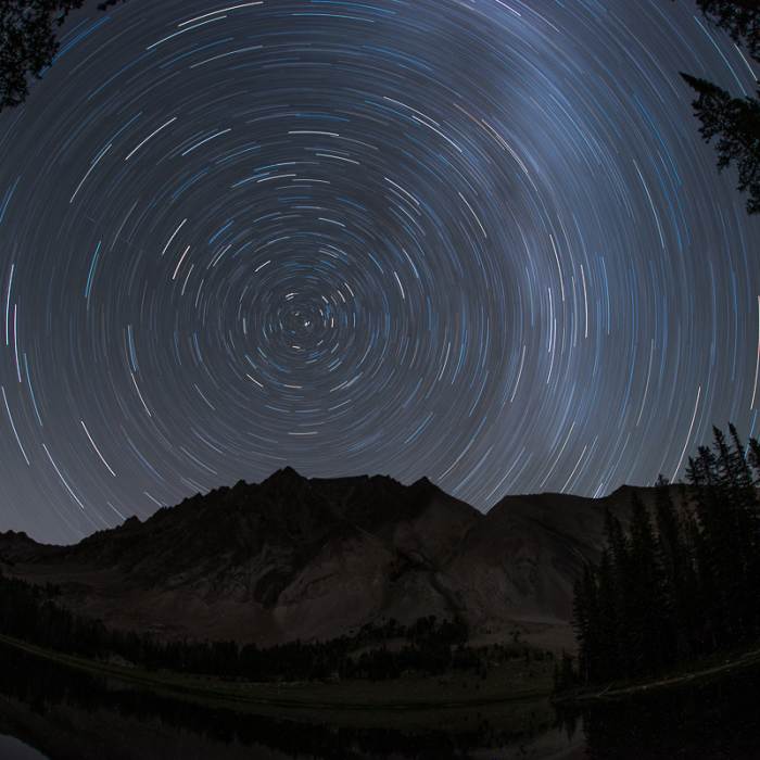 Chamberlain Lake, Castle Peak at night. Near Livingston Mill-Castle Divide