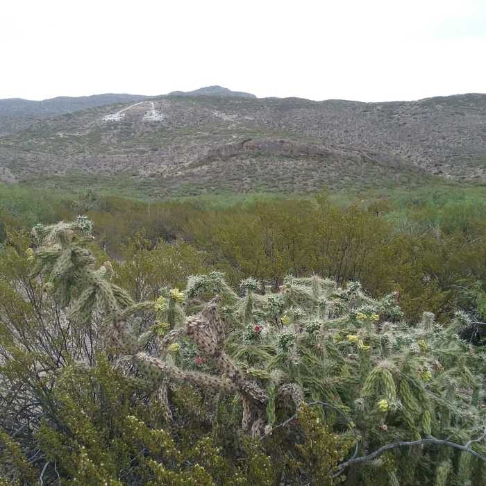 Beginning of the trail and the big A Near Alamo North-South Connector