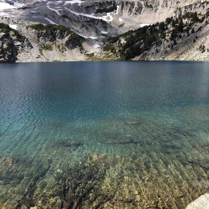 Glacier Lake with Eagle Cap in view to the west Near Glacier Lake Trail #1806