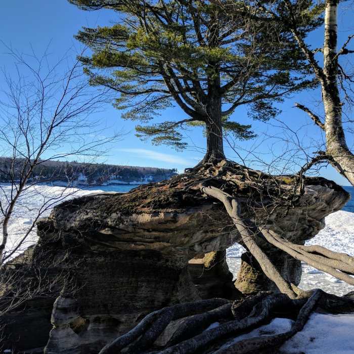 Chapel Rock is equally if not more beautiful in the winter. Near Pictured Rocks National Lakeshore