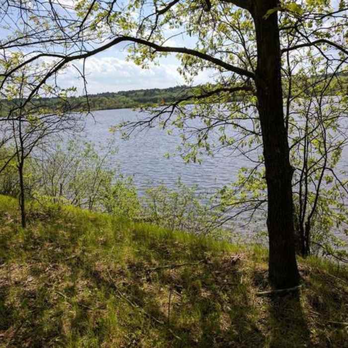 West Thompson Lake makes for a great view along the Shoreline Trail. Near West Thompson Lake