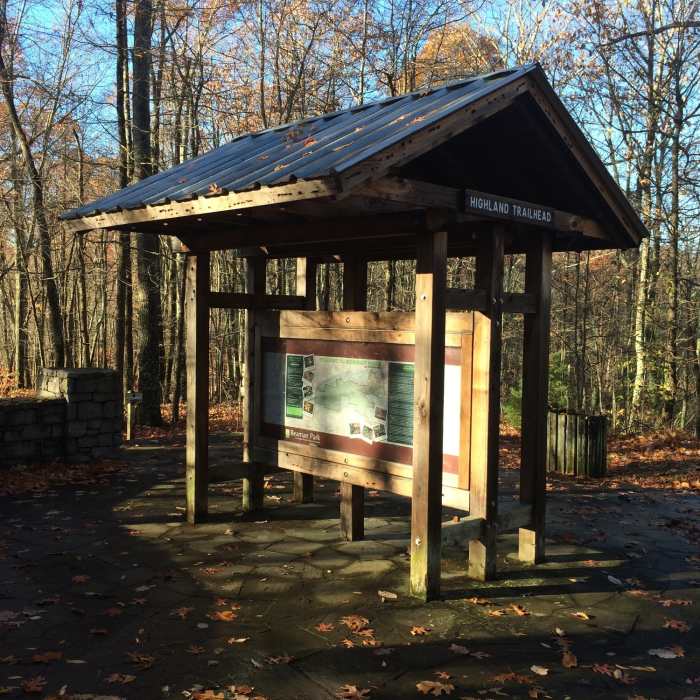 Kiosk at trailhead. Map is posted here. Near Henry Hollow and Ridgetop