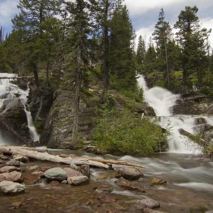Twin Falls Near Two Medicine Lake South Shore