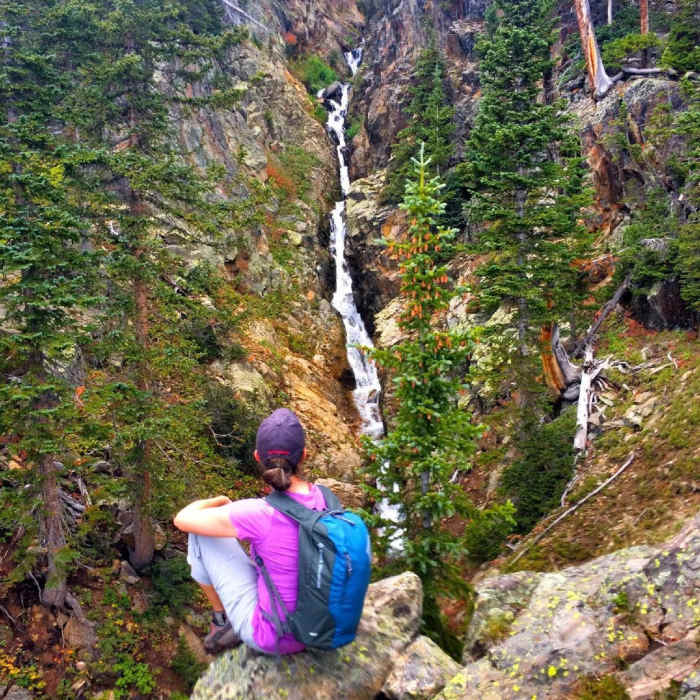 A steep waterfall cleft in Fancy Creek Near Fancy Pass Trail #2006