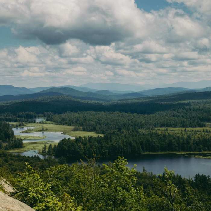 The high peaks and Bog River Flow from Low's Ridge Near Horseshoe Lake to Low's Ridge