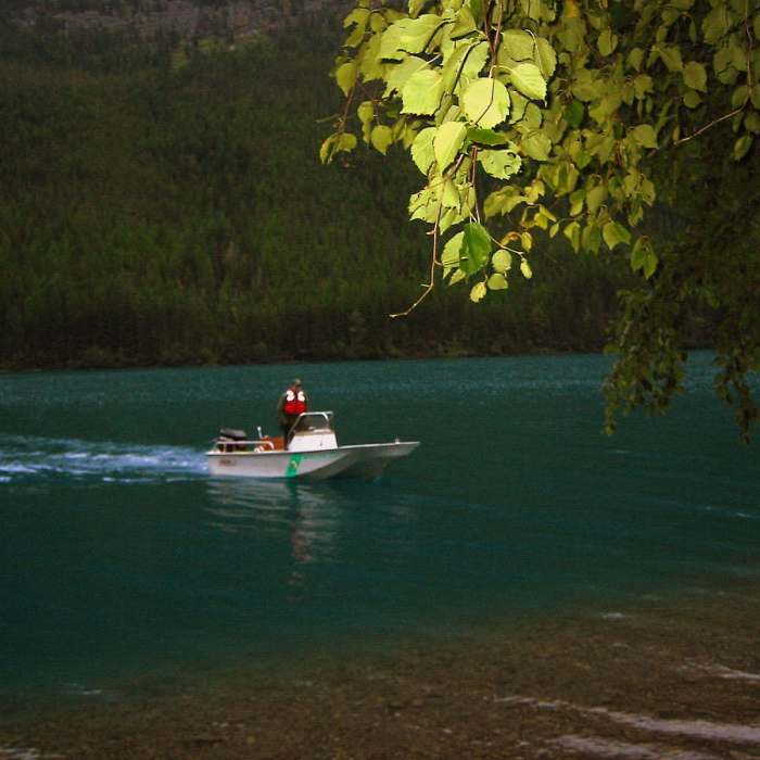National Park Service ranger boat. Near Montana Trail Section 1