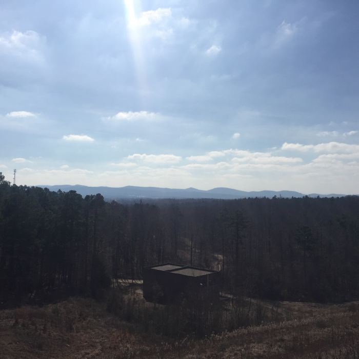 A huge pause-record/play button (seen below) protrudes from the valley. If quiet, one can hear it play back Carl Sagan lectures and Norman Greenbaum recordings. Near Earthquake Ridge Trail Upper Loop