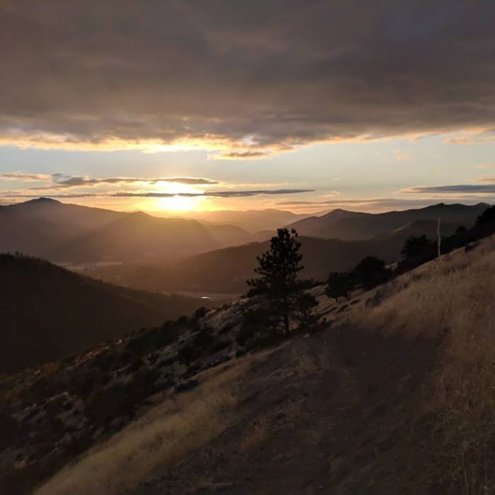 Looking west just off the high point of the ridge part of the trail. Near East Applegate Ridge Trail (ART)