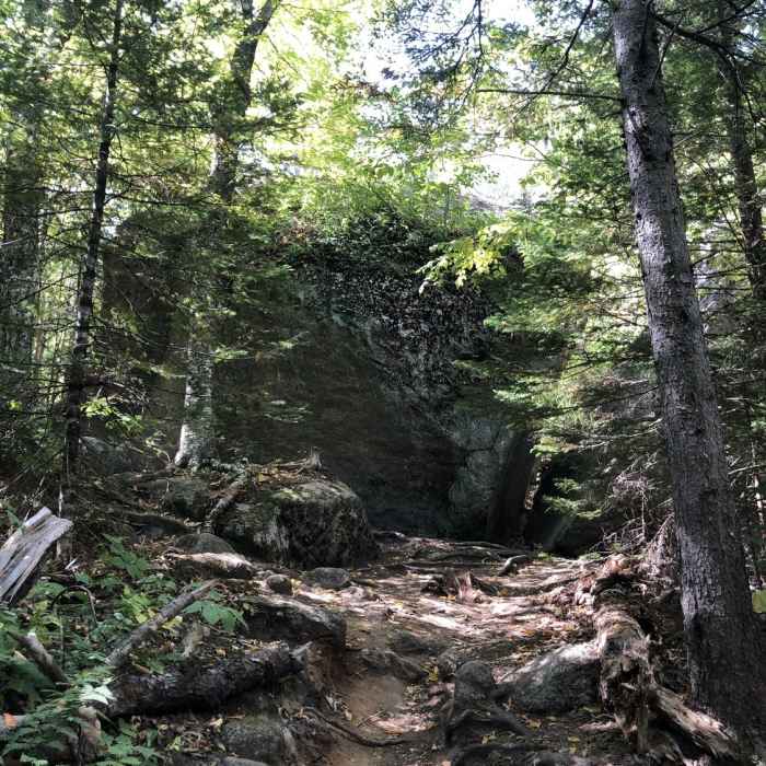 You'll pass through a small boulder field on the way up the Sugarloaf Trail Near Sugarloaf