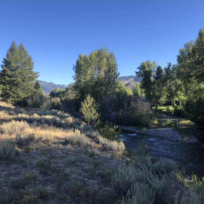 Hiking along the river. Near Fox Creek Loop