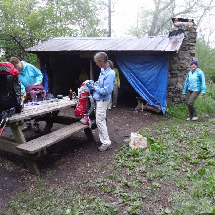 Packing up in the AM. Near Carmen AT Loop