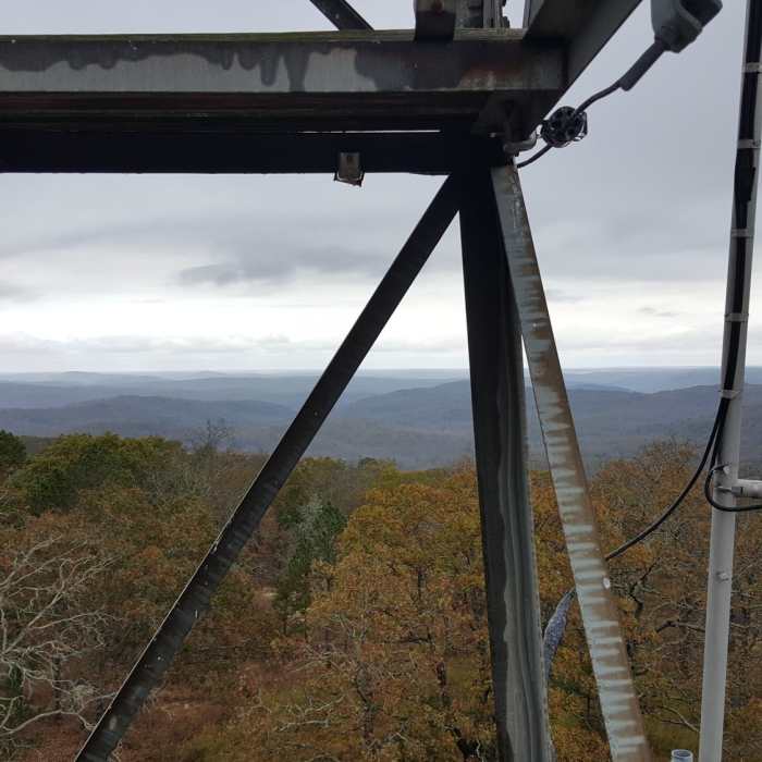 Nov '16 view from fire tower! Some local friends let me off here to link to OT and hike Current River section to Powder Mill. EXCELLENT! Near Stegall Mountain Fire Tower