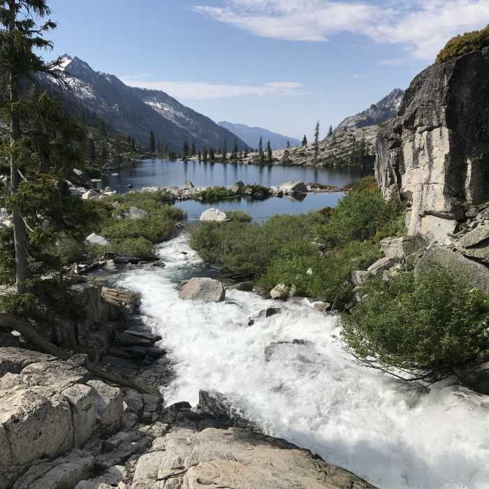 Outlet of Upper Canyon Creek Lake in Trinity Alps Wilderness Near Little Lake Trail