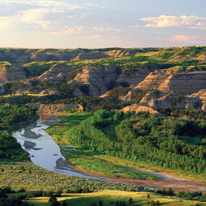 View of the Little Missouri and southern part of the park. Near Achenbach Loop
