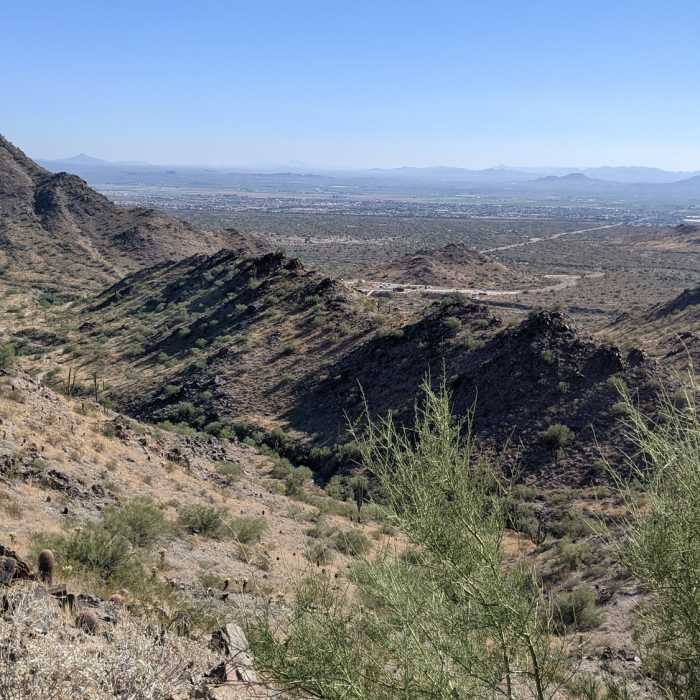 Climb the rock pile to the top where the two trails meet for a better view. Near Skyline Circumference Trail
