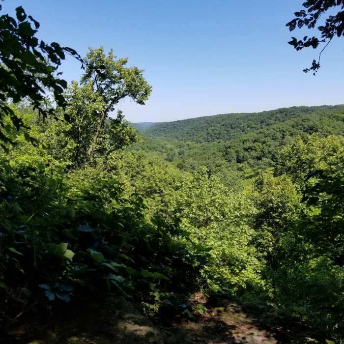 Scenic overlook of the state park and valley. Near Switch Back Trail