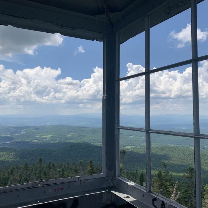 View from the top of the fire tower Near Spruce Mountain Trail