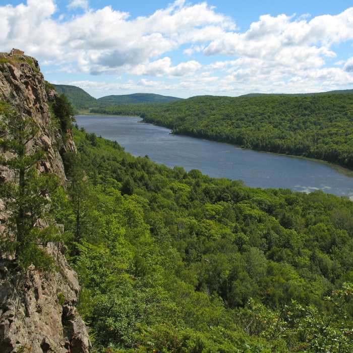 A nice August day at Lake of the Clouds Near Porcupine Mountains Scenic Wilderness Loop