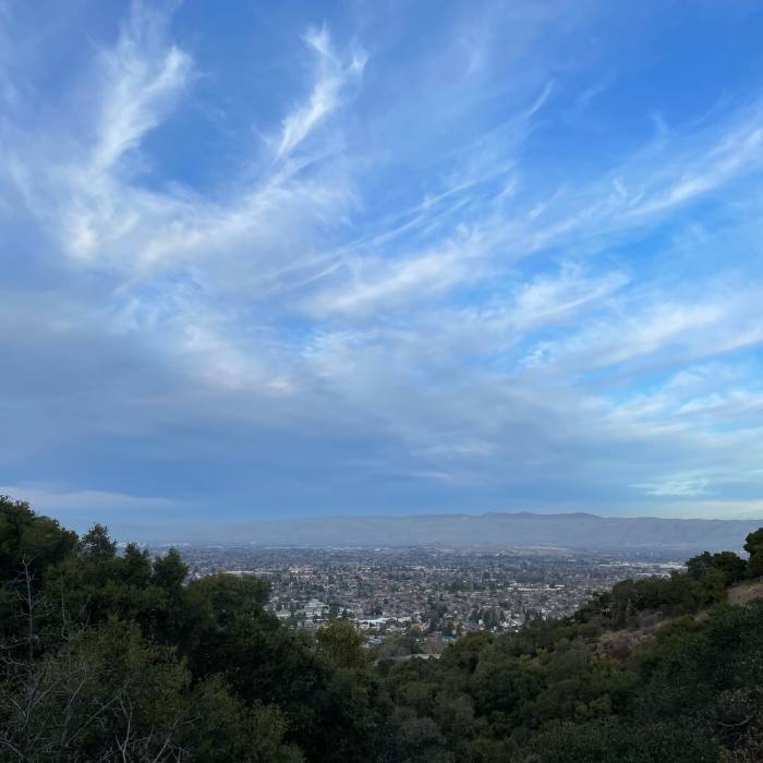 The view of the South Bay Area from the Santa Rosa Trail. Near Santa Rosa Trail