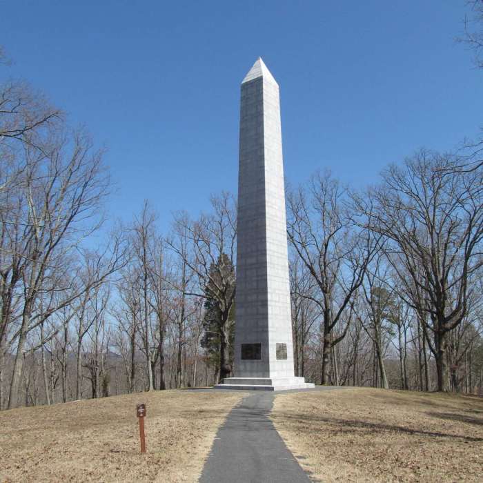 "Kings Mountain National Military Park - South Carolina" by Doug Kerr (https://tinyurl.com/us5j9gb), Flickr licensed under CC BY-SA 2.0 (https://creativecommons.org/licenses/by-sa/2.0/). Near King Mountain National Recreation Trail Loop