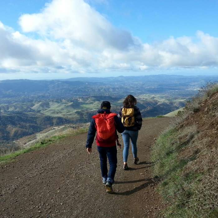 Making our way on the North Juniper Trail. It was so chilly! Near Mount Diablo Summit Loop - North