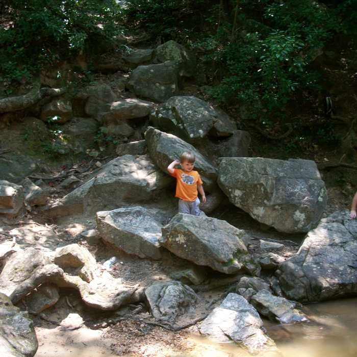 Little hikers. Near Oak Mountain 20 Miler