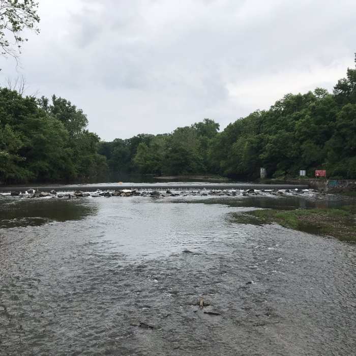 Looking North from the bridge over Olentangy River near Dodridge St. Near Olentangy Trail