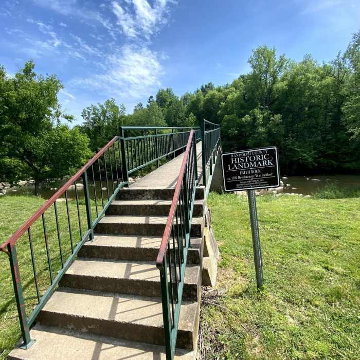Walking bridge across Deep River Near Deep River Trail