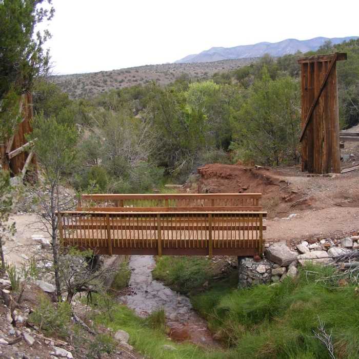 This trestle lives below the Bridal Veil Falls Trailhead. Near Fresnal Canyon Rails-to-Trails
