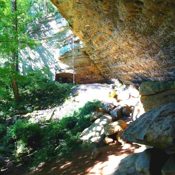 Hawk Cave is quite the sight. Near Happy Hollow Loop