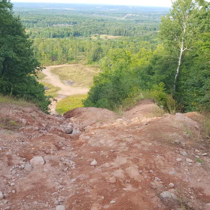 Your reward is a nice view of Houghton/Hancock from the top of the hill. Near South Range Hill Loop