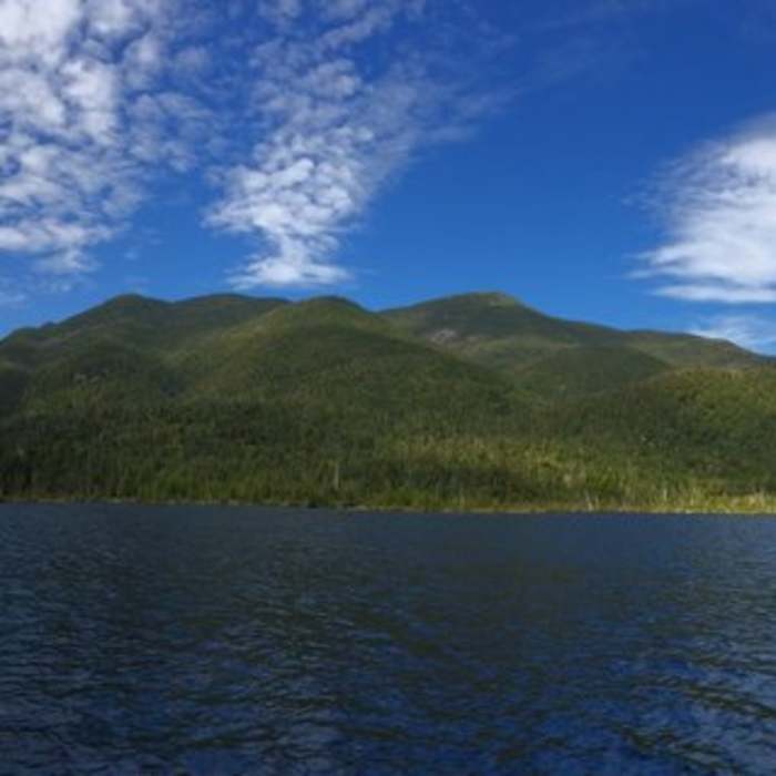 Lake Colden just north of the junction with Mt Colden Trail. Looking at base of Marshall, Iroquois, Algonquin, Avalanche Near Mount Colden Trail