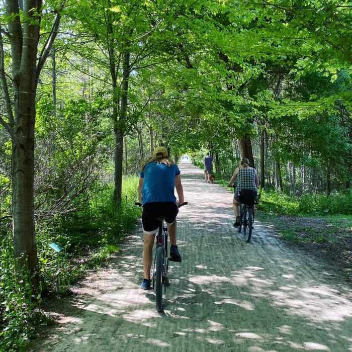 Biking on the trail Near G2G Rail Trail