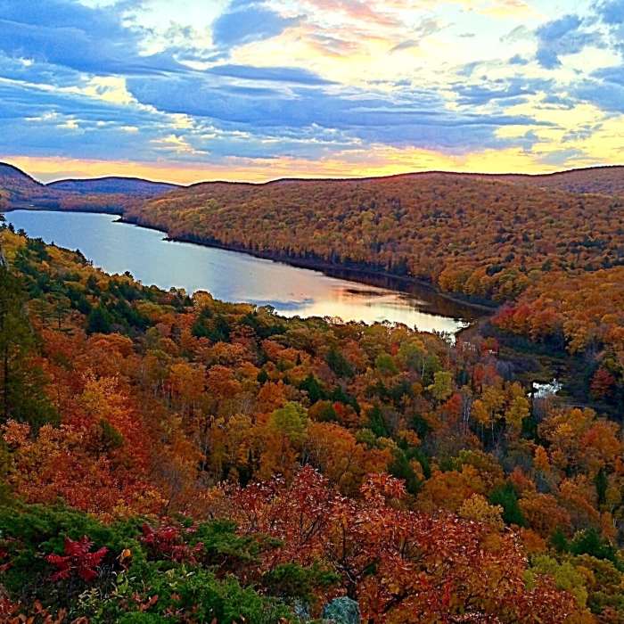 Enjoy beautiful fall colors at Lake of the Clouds. Near Porcupine Mountains Traverse