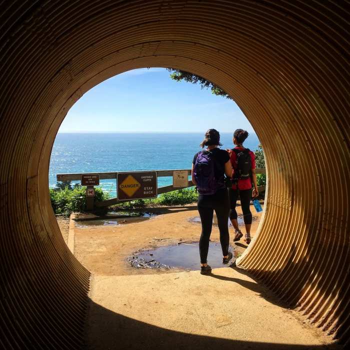 The tunnel leading to a spectacular view point above McWay Falls Near Waterfall Overlook Trail