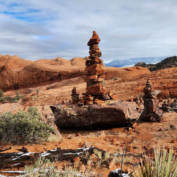 Rock cairn garden near the trail Near The Vortex