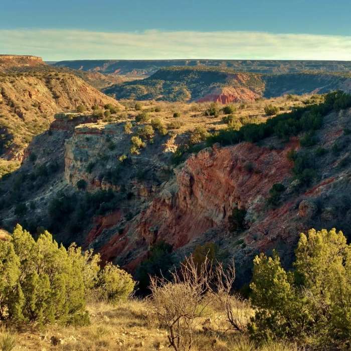 Palo Duro Canyon looking southeast from about a quarter mile from the CCC Trail start. Near CCC Trail