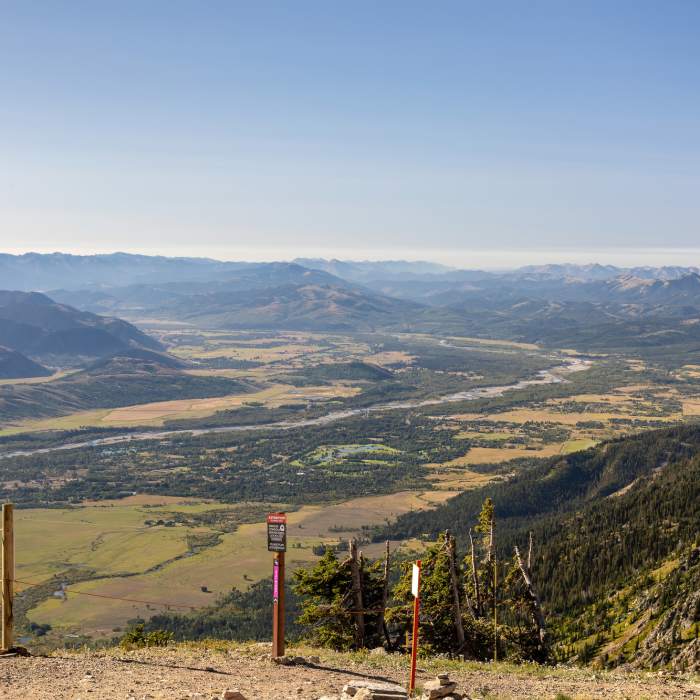 Jackson Hole and Snake River from Rendezvous Mountain. Near Rendezvous Mountain Hillclimb