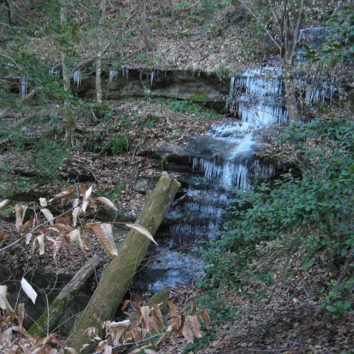 Frozen waterfall! Near Raven Rock Loop Trail