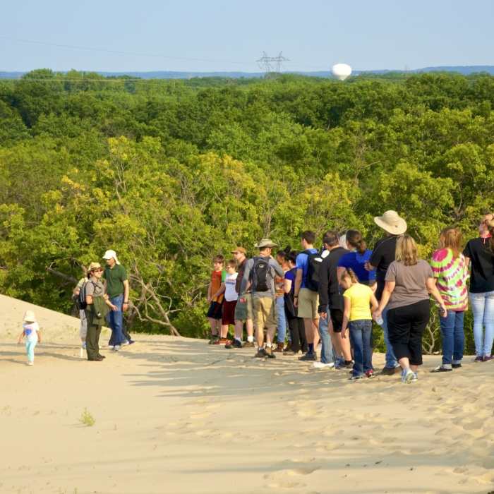 Enjoying the ranger program from the top of Mt. Baldy. Near Mt. Baldy Summit Trail