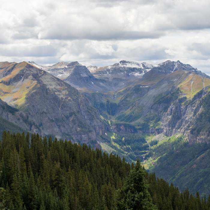 Mountain views from trail. Near Liberty Bell Sheridan Crosscut Loop