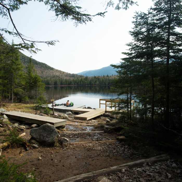 Near Lonesome Lake via Basin Cascade + Cascade Brook Trails Near Lonesome Lake via Basin Cascade + Cascade Brook Trails