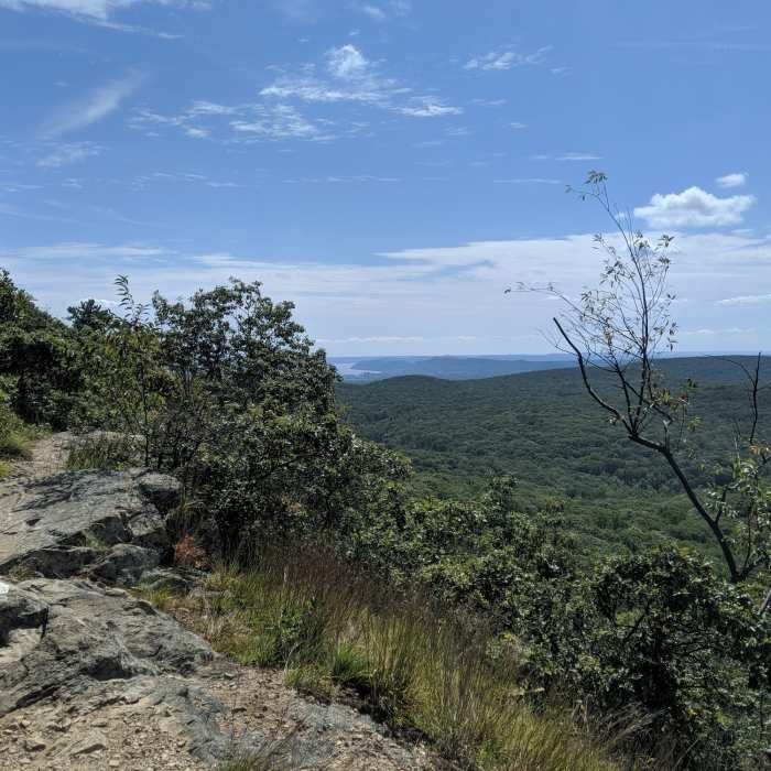 Views south to the Hudson (in the distance) from the AT at Black Mountain. Near Black Mountain