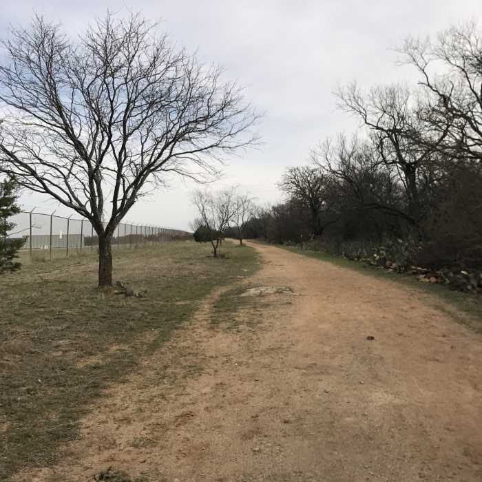 The former Fort Wolters is located on the north side of the trail. Near Cross Timbers Black Trail