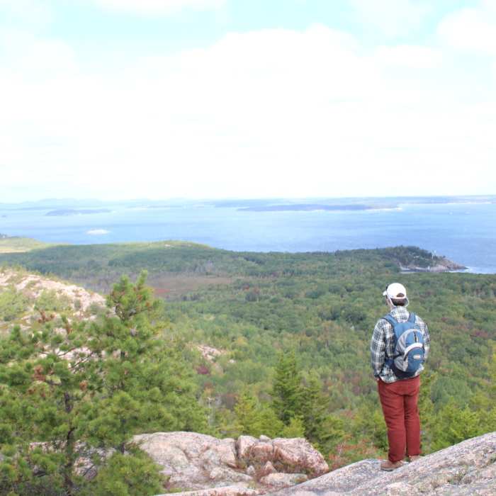 Enjoying the gorgeous views from the summit of the Beehive Trail. Near Beehive Trail